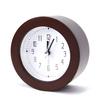 Wooden Analog Alarm Clock Silent Non-Ticking Desk Clock Battery Operated Table Clock with Nightlight for Bedroom,Children's Room, Living Room,Brown(4Inch) view 1