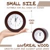 Wooden Analog Alarm Clock Silent Non-Ticking Desk Clock Battery Operated Table Clock with Nightlight for Bedroom,Children's Room, Living Room,Brown(4Inch) view 2