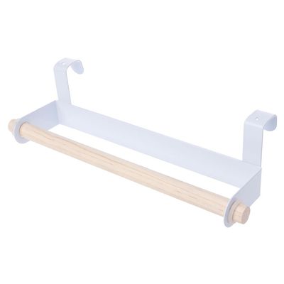 Techinal Kitchen Roll Paper Storage Rack Towel Holder Tissue Hanger Under Cabinet Door