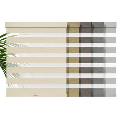 Boolegon Cordless Zebra Blinds for Windows,Blackout Indoor Blinds,New Linen Fabric,Easy to Install,UV Protection,for Offices and Home,Custom Roller Shades,Beige,68" W x 88" H