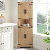 Minifeel Tall Farmhouse Corner Cabinet with 4 Doors and Adjustable Shelves, Farmhouse Storage Cabinet with Barn Door Design, Home Space Saver for Living Room, Kitchen, Laundry Room (Natural Oak) view 1