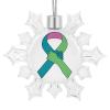 Metastatic Breast Cancer Awareness 1 Snowflake Pendant Ornaments,Personalized Patriotic Theme Flags Pattern Ornament for Christmas Tree New Year Holiday Party Decorate view 1