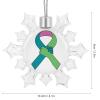 Metastatic Breast Cancer Awareness 1 Snowflake Pendant Ornaments,Personalized Patriotic Theme Flags Pattern Ornament for Christmas Tree New Year Holiday Party Decorate view 2