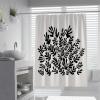 SHUODAOCO Black and White Shower Curtain Black Coral Print Rv Shower Curtain Simple Stylish Short Shower Curtain Waterproof Washable Shower Curtains 72Wx84L view 1
