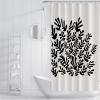 SHUODAOCO Black and White Shower Curtain Black Coral Print Rv Shower Curtain Simple Stylish Short Shower Curtain Waterproof Washable Shower Curtains 72Wx84L view 3