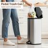 PayLessHere Trash Can with Lid, 13 Gallon (50L) Stainless Steel Kitchen & Office Recycling Bin with Foot Pedal Soft Close & Inner Bucket view 2