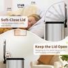 PayLessHere Trash Can with Lid, 13 Gallon (50L) Stainless Steel Kitchen & Office Recycling Bin with Foot Pedal Soft Close & Inner Bucket view 4