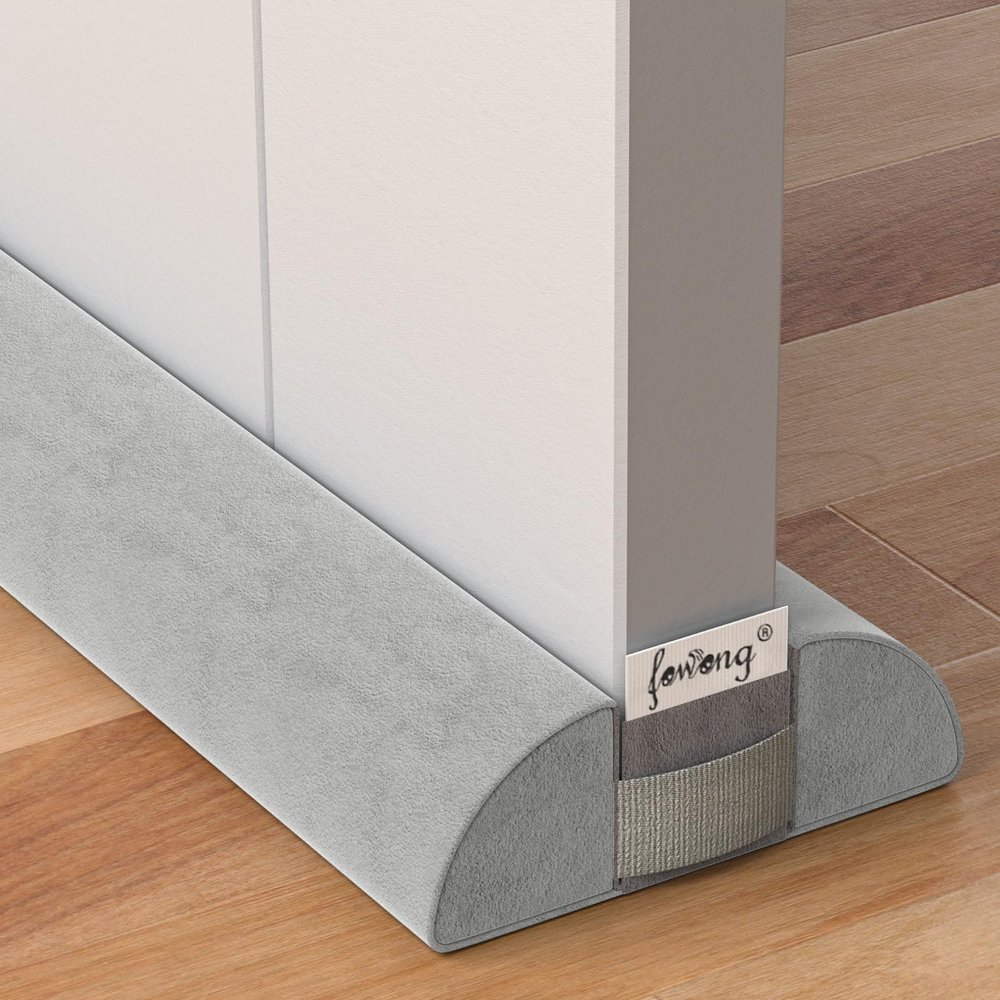 fowong 2 Pack Door Draft Stopper 30" Adjustable Under Door Noise Stopper, Soundproofing Draft Blocker Seal Large Gap up to 1.7", Easy to Install, Grey