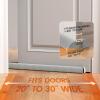 fowong 2 Pack Door Draft Stopper 30" Adjustable Under Door Noise Stopper, Soundproofing Draft Blocker Seal Large Gap up to 1.7", Easy to Install, Grey view 2
