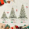 CAPHAUS 6 Feet Fake Spruce Snow Flocked Christmas Tree w/ 755 Tip Count, 450 LED Lights, Pre-Hinged, Green Pointed Shaped Leaves, with Metal Stand, for Indoor, Office, Party, Holiday Decoration view 3