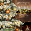 CAPHAUS 6 Feet Fake Spruce Snow Flocked Christmas Tree w/ 755 Tip Count, 450 LED Lights, Pre-Hinged, Green Pointed Shaped Leaves, with Metal Stand, for Indoor, Office, Party, Holiday Decoration view 4