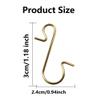 PDETVEO 120PCS 1.18Inch S-Shaped Christmas Ornament Metal Hooks, Golden Bendable Hanging Hook for Christmas Tree Decoration, Party, Festival Activity, Holiday view 3