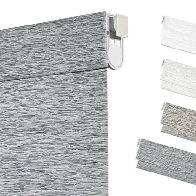MoDanCeQ No Drill No Tools Blackout Light Filtering Roller Shades for Windows,Cordless Roller Blinds,Thermal Insulated,UV Protection,Window Shades for Home Office Door,Blackout-Grey,53" W x 36" H