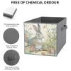 HMNBCD Storage Bins Garden Bunny Printed Storage Cubes Fabric Bins with Double Handles Foldable Storage Basket for Home Bedroom Office Set of 2 view 3