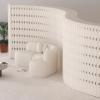 Folding Room Divider Hollow Paper Screen, Temporary Partition Wall, Suitable for Living Rooms, Offices, Live Streaming Rooms(3x2.4m/9.8x7.8FT) view 3