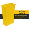 3 pack 23 Gallon Waste Bin with Lid & Dolly, Heavy-Duty Trash Can, Slim Rectangular Garbage Bin, Durable Waste Container, Recycling Bin, Plastic Wastebasket for Kitchen, Garage, Restaurants, Office view 3