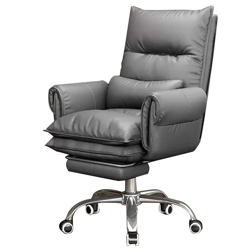 Office Products Sofa Computer Chair Comfortable Leisure Chair for Home Study Desk Chair Dormitory Bedroom Chair Reclining Office Staff Swivel Chair Steel Feet