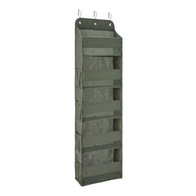 Amazon Basics 5 Tier Over the Door Hanging Shoe Organizer, Large Capacity, Space Saving, 6.4 x 54.5 x 14.9 in, Dark Grey
