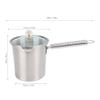 Milk Frother with Transparent Lid and Long Handle, 700ml Stainless Steel Pitcher for Coffee & Tea, Steam Jug with Clear Scale view 3