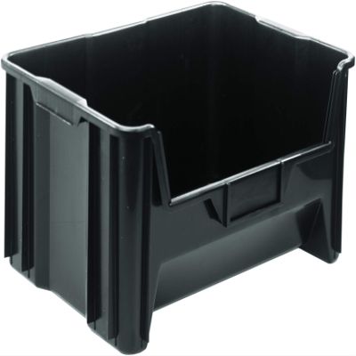 Hudson Exchange 20" x 15" x 12.5" (54 Pack) Plastic Giant Stackable Hopper Bin Container, Black