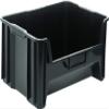 Hudson Exchange 20" x 15" x 12.5" (54 Pack) Plastic Giant Stackable Hopper Bin Container, Black view 1