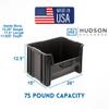 Hudson Exchange 20" x 15" x 12.5" (54 Pack) Plastic Giant Stackable Hopper Bin Container, Black view 2
