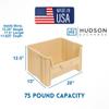 Hudson Exchange 20" x 15" x 12.5" (1 Pack) Plastic Giant Stackable Hopper Bin Container, Tan view 2