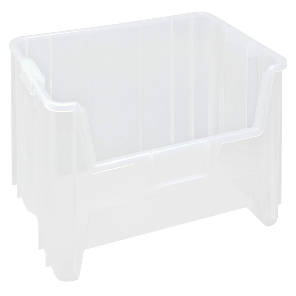 Hudson Exchange 20" x 15" x 12.5" (3 Pack) Plastic Giant Stackable Hopper Bin Container, Clear