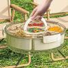Brrnoo Snackle Box Container, 360Rotating Divided Fruit Tray Veggie Platter with Lid and Handle, Serving Platter with 6 Compartments for Travel, Parties, Picnics, Camping view 4