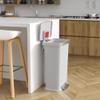 iTouchless SoftStep 13.2 Gal / 50L Step Pedal Kitchen Trash Can with Odor Filter, Durable Dent-Proof Construction and Stainless Steel Trim, Garbage Bin with Lid for Home Office, Bedroom, White Plastic view 2