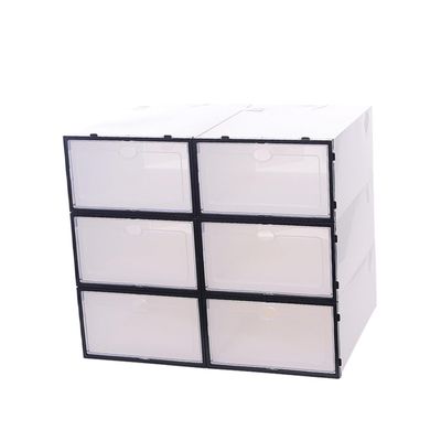 Hohopeti 6pcs Shoe Storage Boxes Plastic Shoe Containers Closet Organizer Sturdy Folding Racks