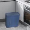 Bothyi Slim Narrow Bathroom Trash Can 11x5.3x10.7inch Lightweight for College Dorm Rooms Wastebasket Garbage Container, Blue view 4