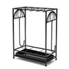 POLGDW Black Iron Art Umbrellas Stand Holder for 10 Long Umbrella and 8 Short Umbrella Rectangle Modern Walking Sticks Canes Rack with Hook view 1