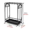 POLGDW Black Iron Art Umbrellas Stand Holder for 10 Long Umbrella and 8 Short Umbrella Rectangle Modern Walking Sticks Canes Rack with Hook view 3