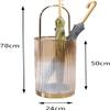 POLGDW Umbrella Holder Umbrella Stand Cylindrical Glass Umbrella Stand Metal Umbrella Rack European Umbrella Storage Bucket Entryway Home Umbrella Holder Umbrella Rack Umbrella Organiser (Brown 24* view 2