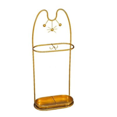 POLGDW Umbrella Holder Umbrella Stand Metal Cat Wrought Iron Umbrella Stand Cafe Office Home Long and Short Umbrella Storage Rack Umbrella Holder for Entryway Umbrella Rack Umbrella Organ (Goud 30*