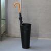 POLGDW Round Umbrella Stand Corridor Umbrella Stand Metal Umbrella Stand Removable Drip Tray Umbrella Stand Umbrella Stand with Hook and Drip Tray,Black view 2