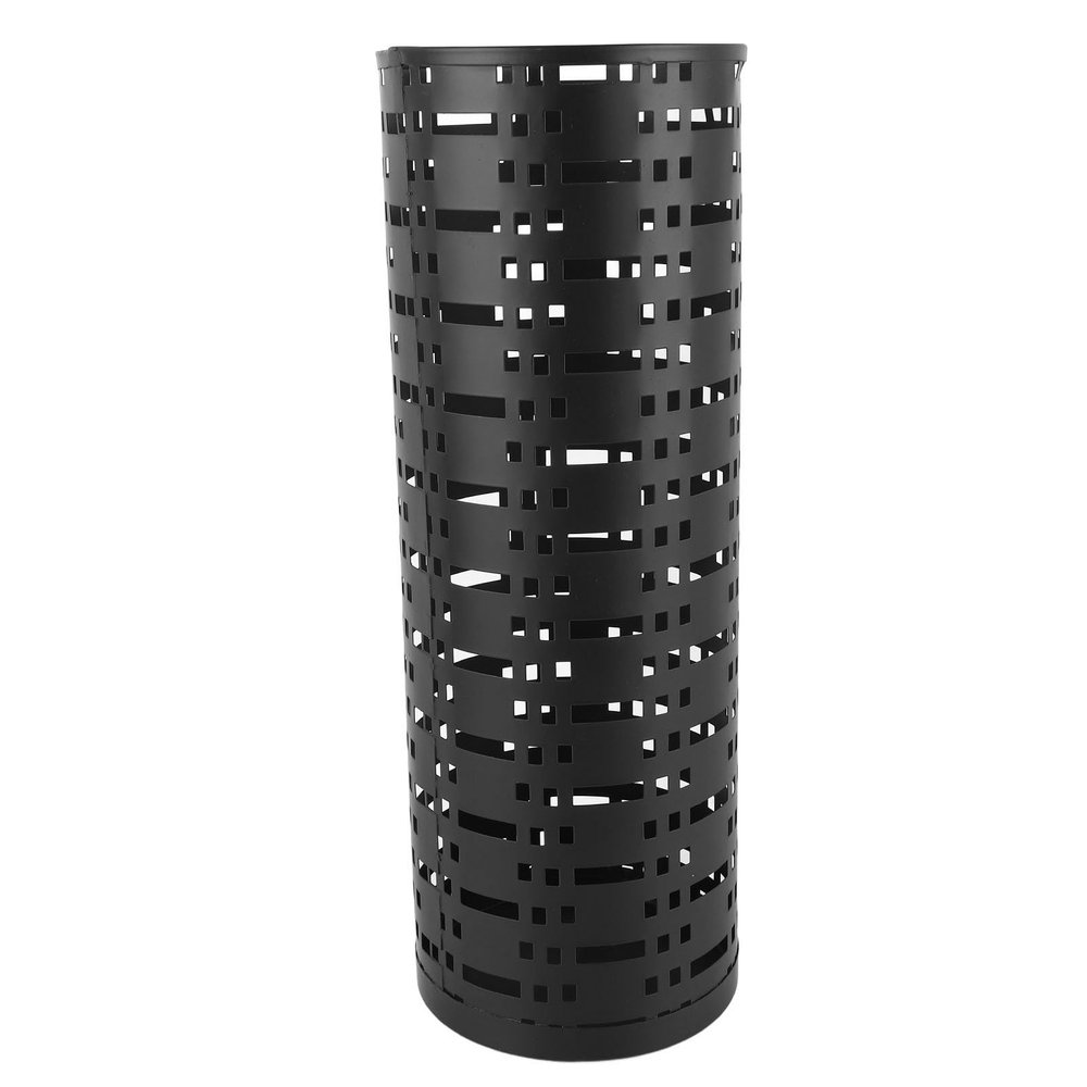 Semme Metal Umbrella Holder, Round Umbrella Stand Rack for Entryway, Black, Rustproof, Watertight, Space Saving, Fashionable with Hollow Design, Suitable for Entryways, Offices, Homes