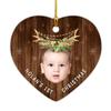 Babys 1st Xmas Ornament 2026, Personalized First Christmas Ornaments with Photo & Name, New Baby Ornament Gifts for Christmas, Birthday, Custom New Baby Presents, Baby Keepsake Ornaments view 1