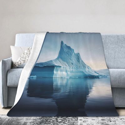 WZYWHJ Blankets 40"x30" - Lightweight, Durable, and Compact Anti-Wrinkle Blanket for Bed, Sofa, Camping, Cinema, and Travel Icebergs Picture