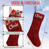 Lcyawer Personalized Christmas Stockings with Names, Customized Embroidered Christmas Stockings for Kids, 18 inches Large Knitted Family Xmas Stockings, Holiday Party Decor Christmas Stocking 3 Pcs view 4