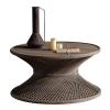 MARIYCH Round Woven Coffee Tables, Natural Rattan Living Room Table, Farmhouse Bamboo Center Table for Small Spaces, Living Room, Bedroom, Office view 1
