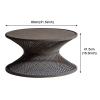 MARIYCH Round Woven Coffee Tables, Natural Rattan Living Room Table, Farmhouse Bamboo Center Table for Small Spaces, Living Room, Bedroom, Office view 3