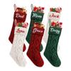 Lcyawer Custom Christmas Stockings, Personalized Embroidered Name Christmas Stockings for Kids, 18 Inch Large Knitted Hanging Family Xmas Stockings, Holiday Party Decoration Stocking 6 Pcs view 1