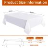 6 Pack White Square Tablecloths, 60 x 102 Inch Stain Resistant and Wrinkle Polyester Fabric Washable Table Clothes Cover for 6 Foot Table, Wedding, Reception Banquet, Birthday Party, Buffet Restaurant view 2