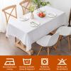 6 Pack White Square Tablecloths, 60 x 102 Inch Stain Resistant and Wrinkle Polyester Fabric Washable Table Clothes Cover for 6 Foot Table, Wedding, Reception Banquet, Birthday Party, Buffet Restaurant view 3