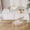 6 Pack White Square Tablecloths, 60 x 102 Inch Stain Resistant and Wrinkle Polyester Fabric Washable Table Clothes Cover for 6 Foot Table, Wedding, Reception Banquet, Birthday Party, Buffet Restaurant view 4