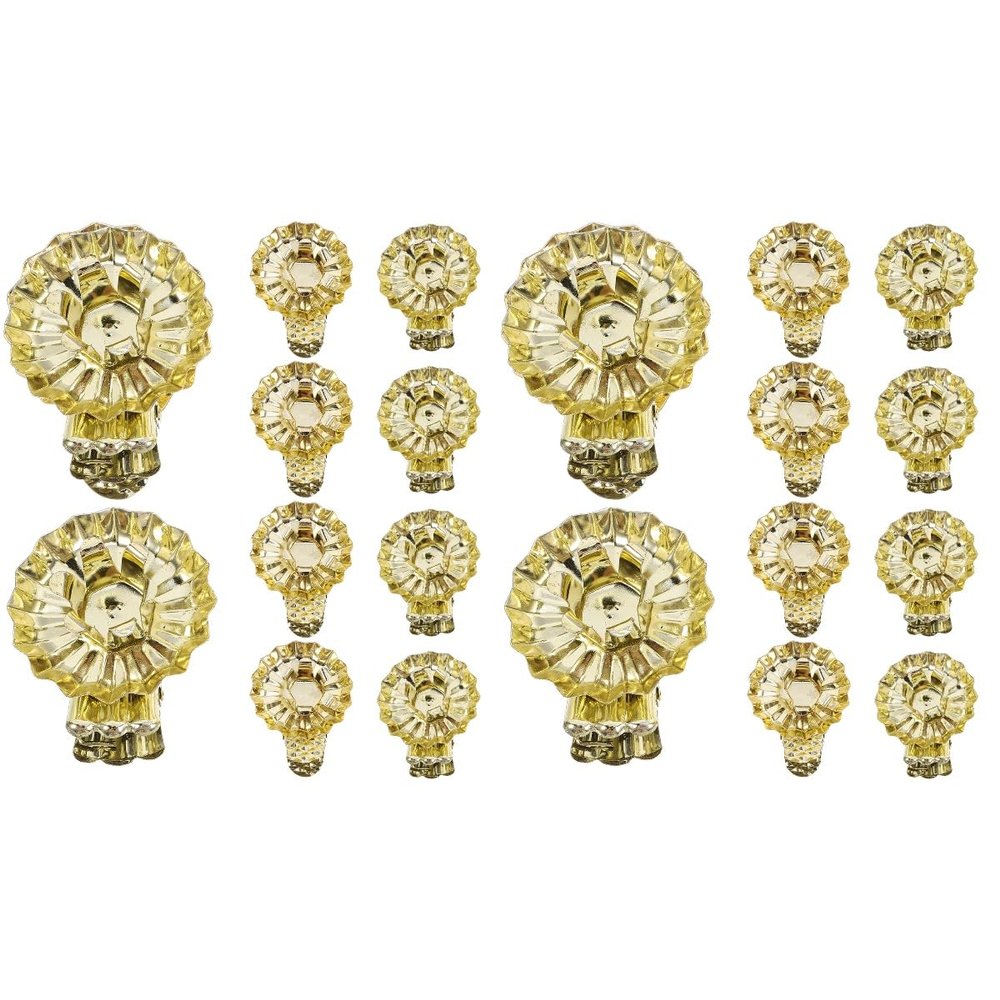 LUOZZY 40 pcs Christmas Candle Clips Metal Xmas Candle Holder Glitter Iron Candle Clamp for DIY Christmas Tree Holiday Party Supplies - Gold