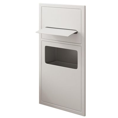 Commercial Waste Receptacle Stainless Steel Toilet Paper Dispenser, Embedded Trash Bin Bathroom Waste Container, Wall-mounted Hidden Recycling Trash Bin, Restaurant Garbage Can Wastebasket