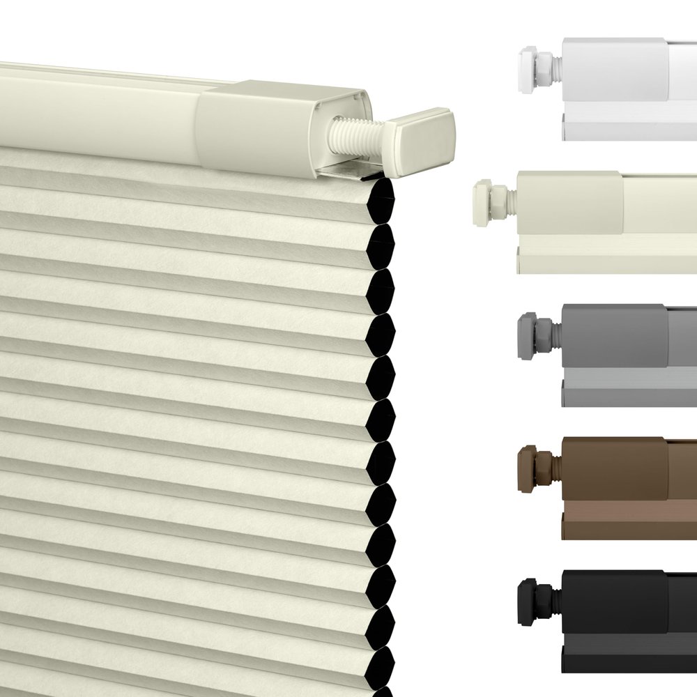 MoDanCeQ No Drill Cordless 1.5" Blackout Cellular Shades for Windows, Thermal Insulated, Noise Reduction, Room Darkening Honeycomb Blinds for Home, Beige, 54" W x 64" H